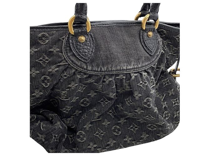 Borsa Louis Vuitton Monogram Denim Neo Cabby MM Nero - vista 7