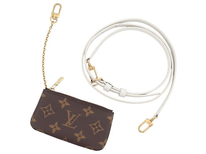 Borsa Louis Vuitton Monogram Nano Bucket Marrone Bianco - vista 17