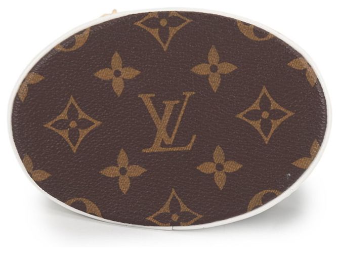 Borsa Louis Vuitton Monogram Nano Bucket Marrone Bianco - vista 3