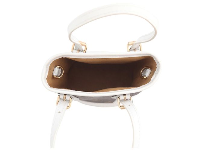 Borsa Louis Vuitton Monogram Nano Bucket Marrone Bianco - vista 6
