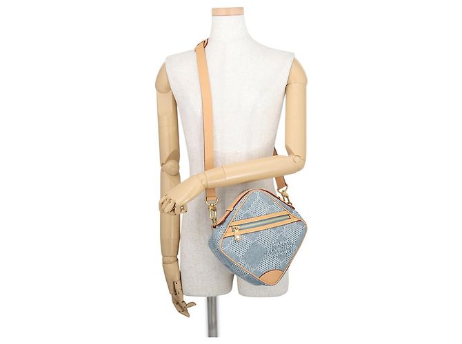 Borsa a tracolla Louis Vuitton Damier Denim Blu - vista 4