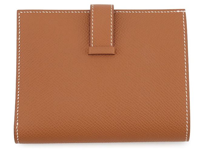 Cartera compacta de dos pliegues Hermès Bearn Dorado - vista 3