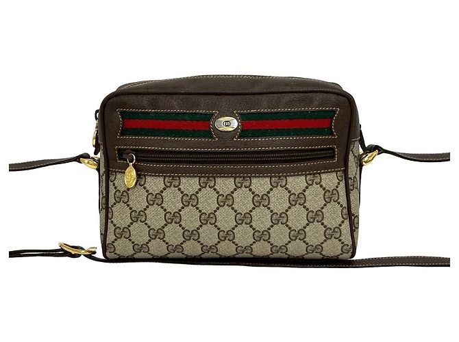 Borsa a tracolla in pelle e PVC Gucci Marrone - vista 2