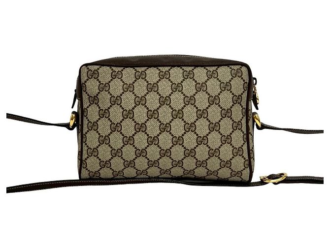 Borsa a tracolla in pelle e PVC Gucci Marrone - vista 4
