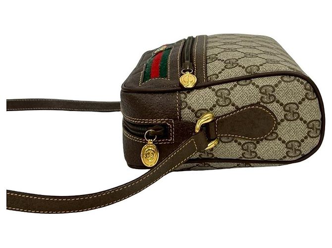 Borsa a tracolla in pelle e PVC Gucci Marrone - vista 6
