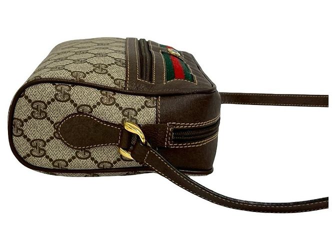 Borsa a tracolla in pelle e PVC Gucci Marrone - vista 7