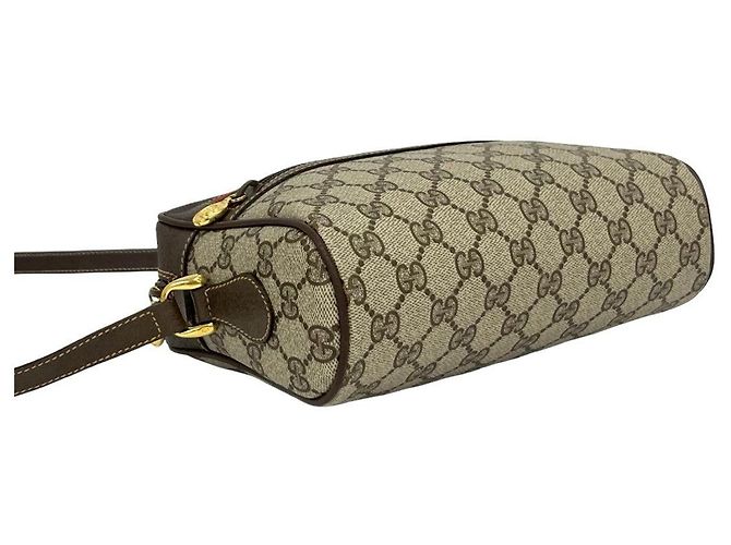 Borsa a tracolla in pelle e PVC Gucci Marrone - vista 8