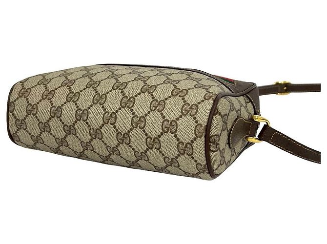 Borsa a tracolla in pelle e PVC Gucci Marrone - vista 9