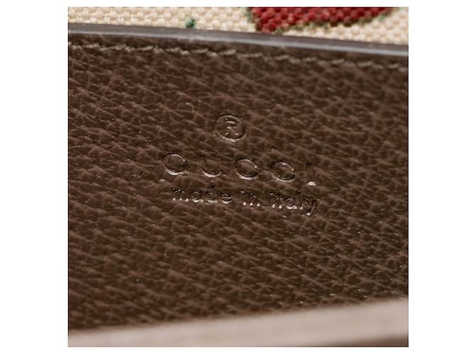Borsa a tracolla Gucci GG Supreme Ophidia Grommet Medium Chain Marrone Beige - vista 8