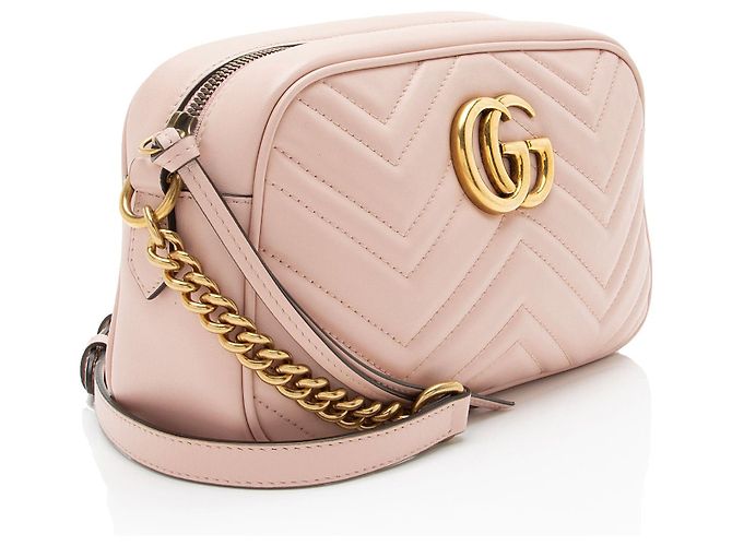 Borsa Camera Piccola Gucci Matelasse Leather GG Marmont Rosa - vista 2