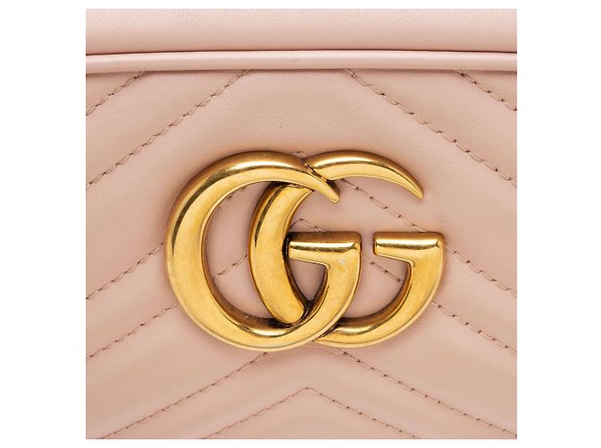 Borsa Camera Piccola Gucci Matelasse Leather GG Marmont Rosa - vista 9