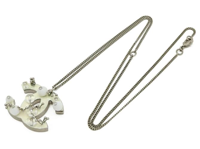 Pendente collana Chanel Coco Mark Argento Metallico - vista 2