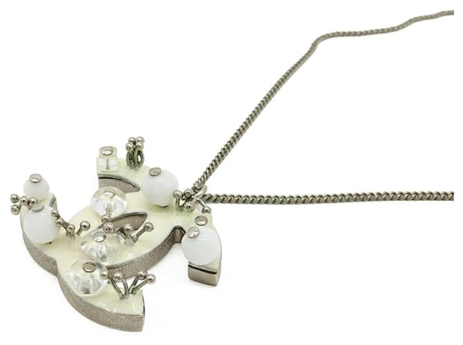 Pendente collana Chanel Coco Mark Argento Metallico - vista 3