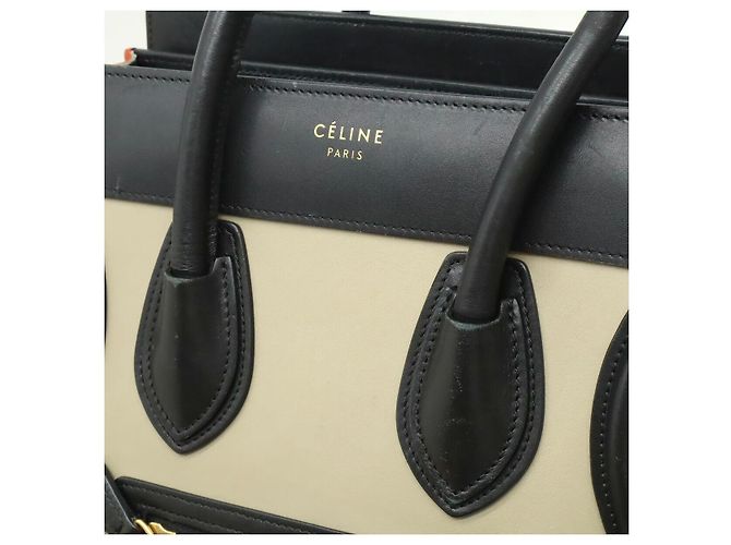 Céline Celine Luggage Micro Shopper Leder Tote Bag Schwarz - Ansicht 9
