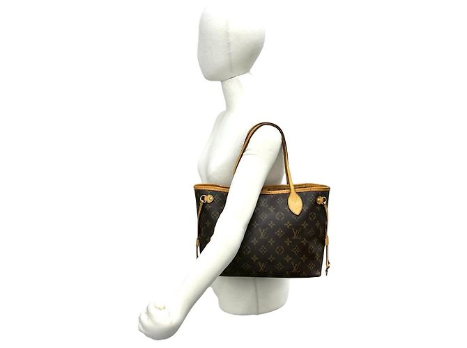 Borsa Tote Louis Vuitton Neverfull Monogram Marrone - vista 3
