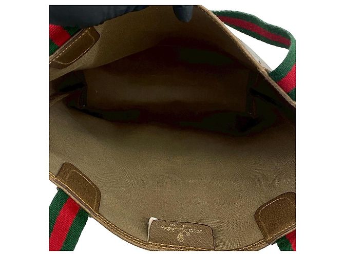 Gucci GG Leder-Tote-Bag Metallisch Bronze - Ansicht 10