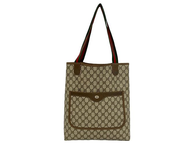 Gucci GG Leder-Tote-Bag Metallisch Bronze - Ansicht 2