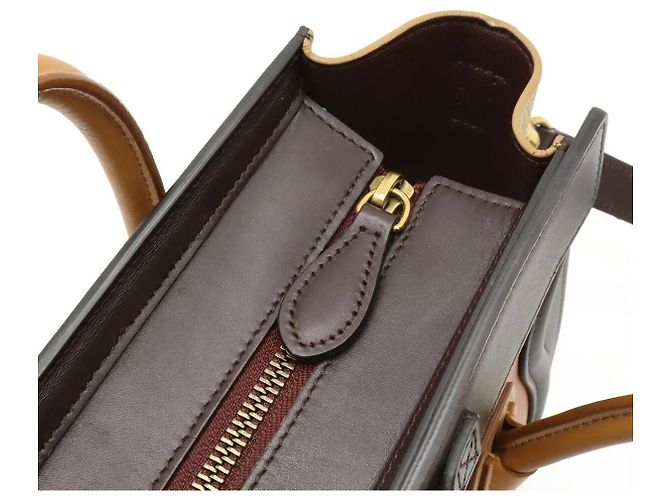 Céline Borsa 2way Celine Luggage Nano Shopper in pelle Marrone Beige - vista 6