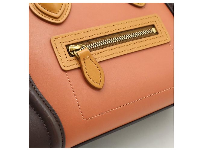 Céline Borsa 2way Celine Luggage Nano Shopper in pelle Marrone Beige - vista 8