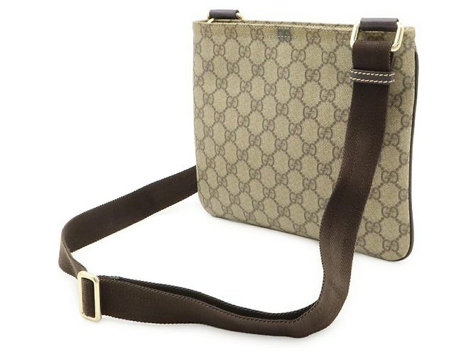 Borsa a Spalla Gucci GG Supreme Marrone Beige - vista 2