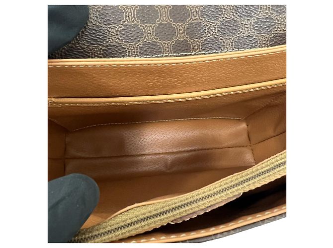 Céline Bolso de hombro de piel con monograma Celine Castaño - vista 10