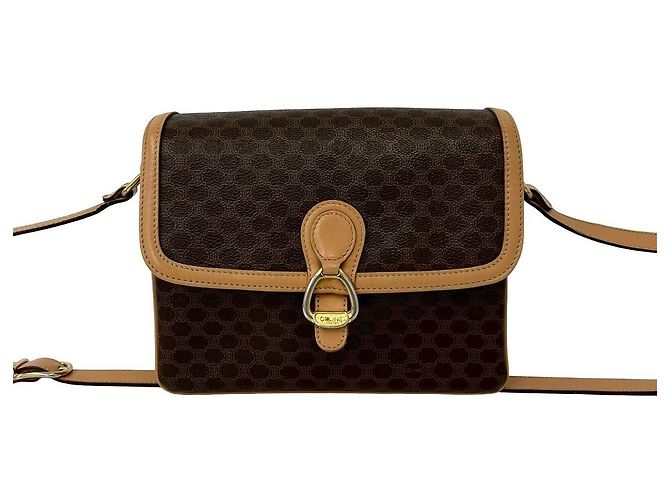 Céline Bolso de hombro de piel con monograma Celine Castaño - vista 2