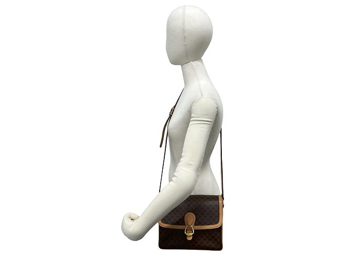 Céline Bolso de hombro de piel con monograma Celine Castaño - vista 3