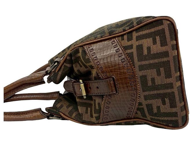 Fendi Zucca Canvas Leder Handtasche Braun - Ansicht 6
