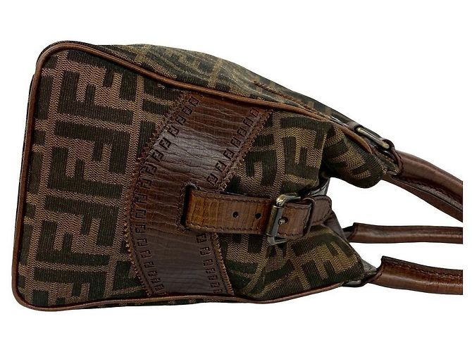 Fendi Zucca Canvas Leder Handtasche Braun - Ansicht 7