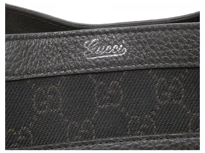 Borsa a Spalla Gucci GG Denim Leather Marrone - vista 5
