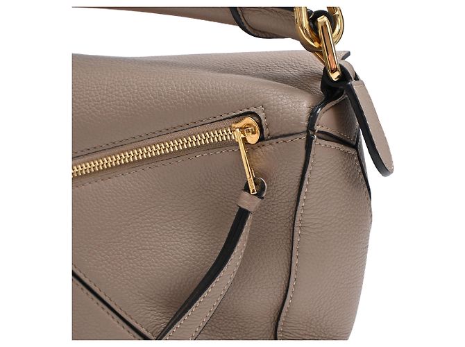 Borsa Loewe Small Puzzle Edge in pelle di vitello beige - vista 16
