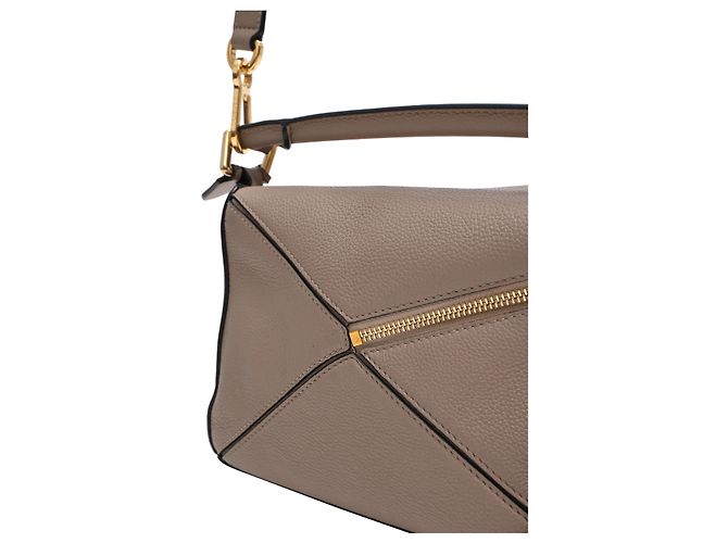 Borsa Loewe Small Puzzle Edge in pelle di vitello beige - vista 17