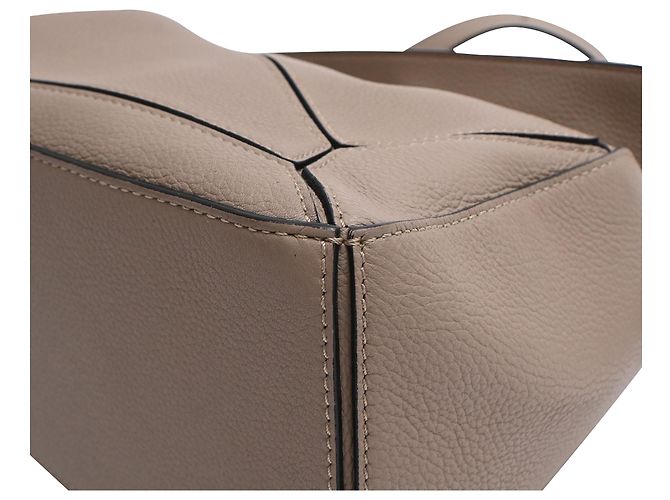 Borsa Loewe Small Puzzle Edge in pelle di vitello beige - vista 26