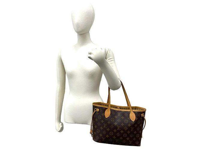 Borsa Tote Louis Vuitton Neverfull Monogram Marrone - vista 3