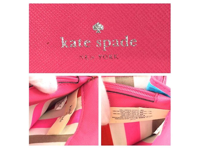 Portafoglio lungo in pelle Kate Spade Rosa - vista 5