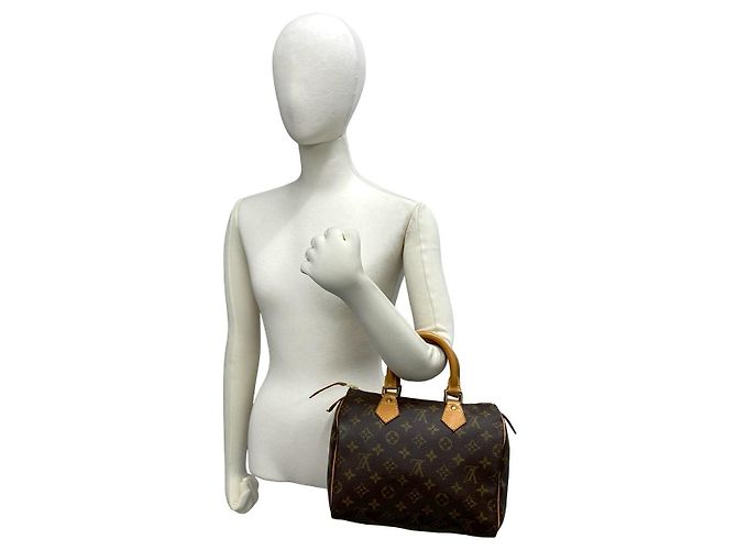 Borsa Louis Vuitton Speedy 25 Monogram Marrone - vista 3