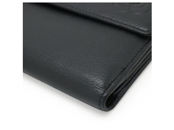 Chanel Camellia Leder Langgeldbörse Schwarz - Ansicht 3