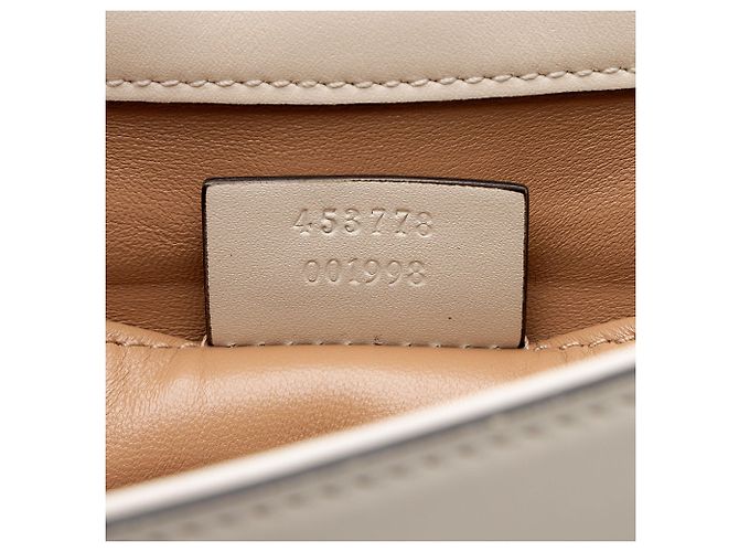 Mini bolsa de ombro Broadway em couro de bezerro e pérolas com detalhe de abelha Gucci Branco - vista 6