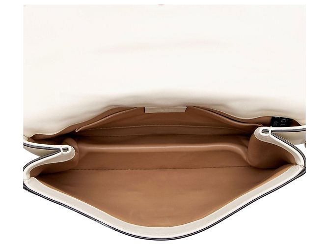 Mini bolsa de ombro Broadway em couro de bezerro e pérolas com detalhe de abelha Gucci Branco - vista 7