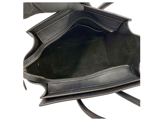 Céline Borsa a mano in pelle Celine Luggage Micro Nero - vista 10