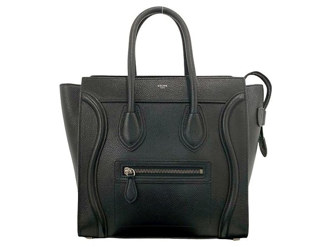 Céline Borsa a mano in pelle Celine Luggage Micro Nero - vista 2