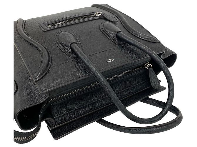 Céline Borsa a mano in pelle Celine Luggage Micro Nero - vista 5