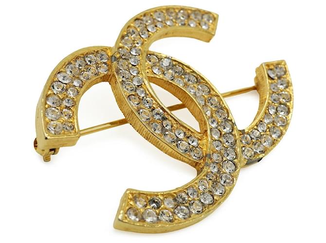 Spilla Chanel Coco Mark con strass D'oro Metallico - vista 3