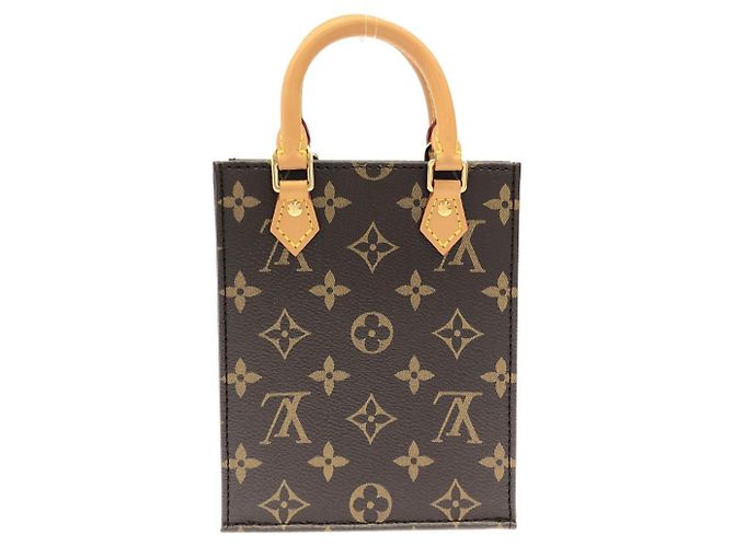 Bolso de hombro Louis Vuitton Petit Sac Plat Monogram Castaño - vista 2