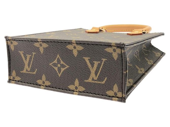 Bolso de hombro Louis Vuitton Petit Sac Plat Monogram Castaño - vista 3
