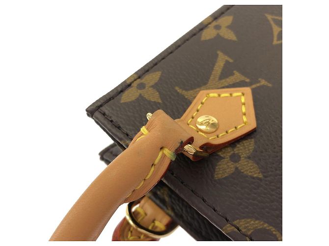 Bolso de hombro Louis Vuitton Petit Sac Plat Monogram Castaño - vista 4