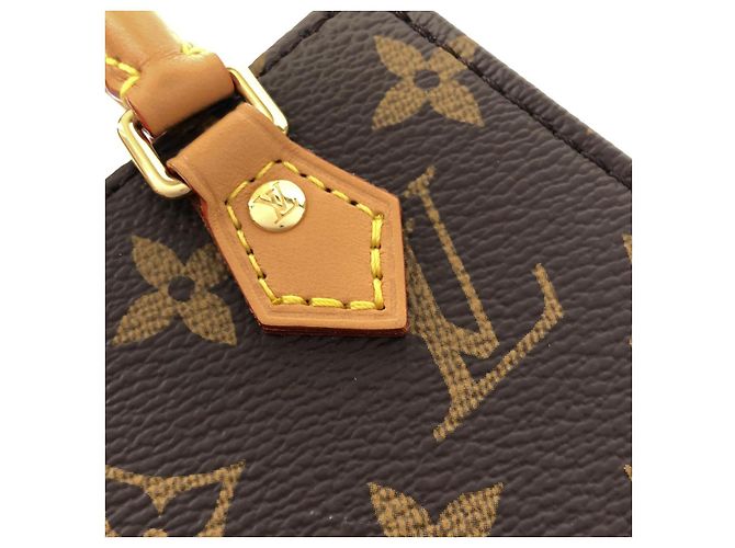 Bolso de hombro Louis Vuitton Petit Sac Plat Monogram Castaño - vista 5