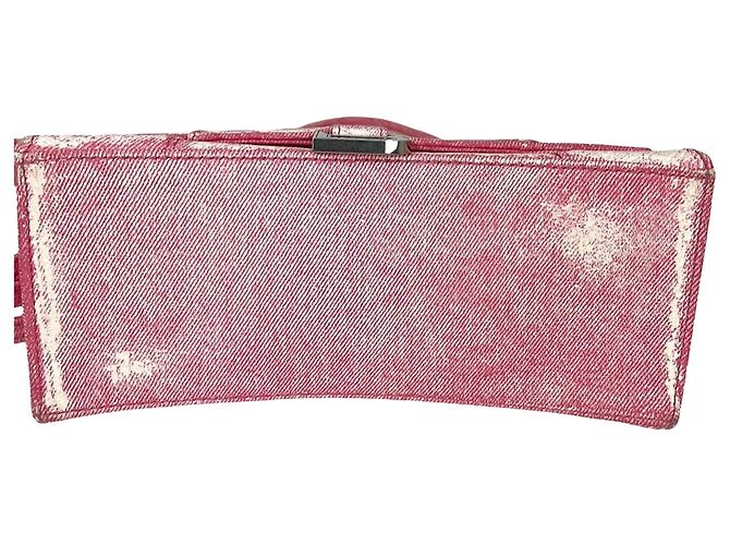 Borsa a mano e a tracolla Hourglass Small in denim rosa Balenciaga - vista 3