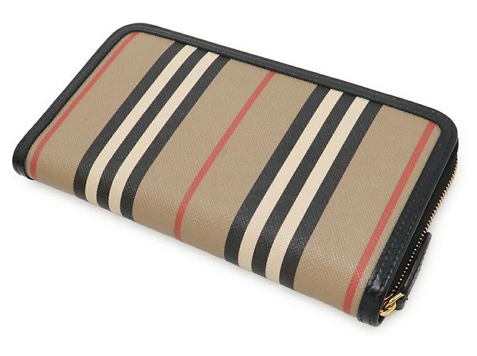Portafoglio lungo in pelle con zip Burberry Elmore Marrone Beige - vista 2