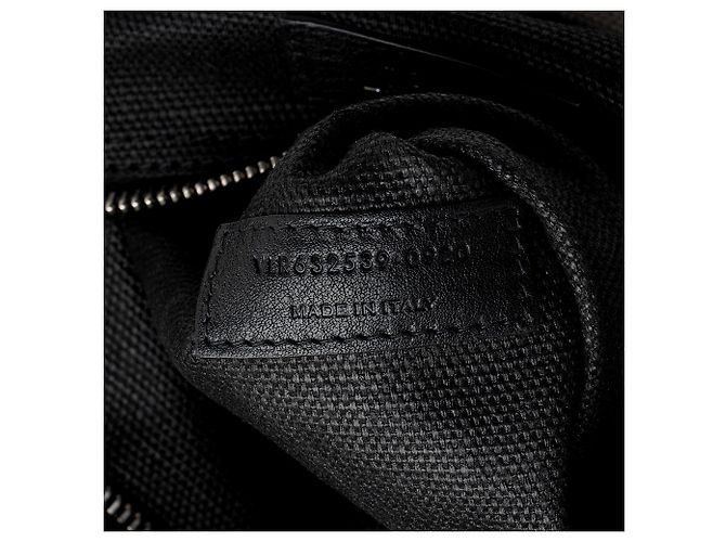 Tote Rive Gauche N/S in lino e pelle di vitello Saint Laurent Marrone Beige - vista 6